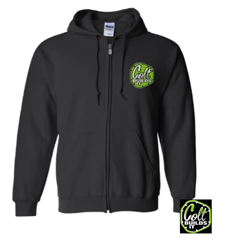 Colt Builds It Zip-Up Hoodie – Original Logo Back Print