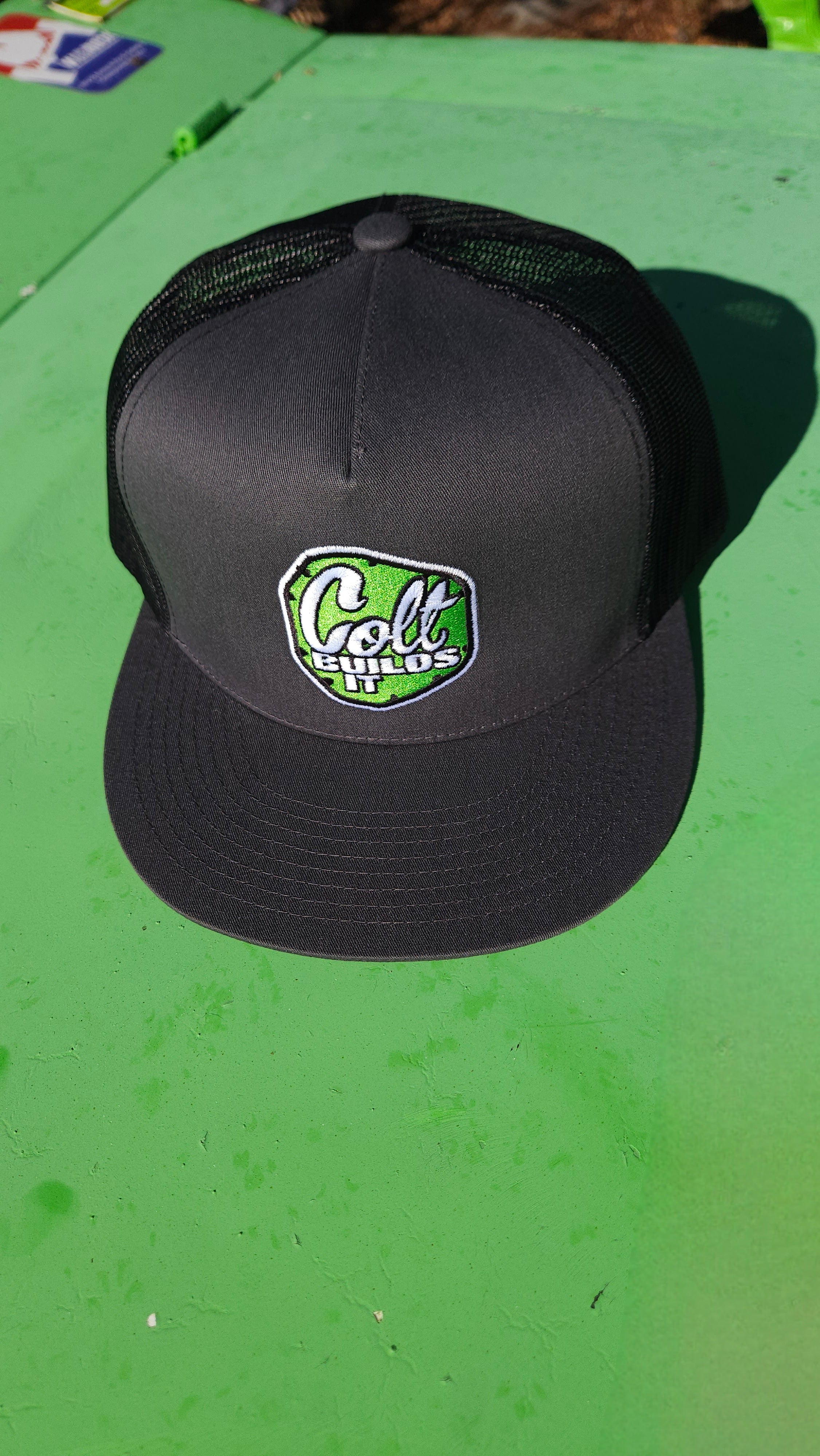 Colt Builds It Dark Grey Trucker Hat – Black Snapback
