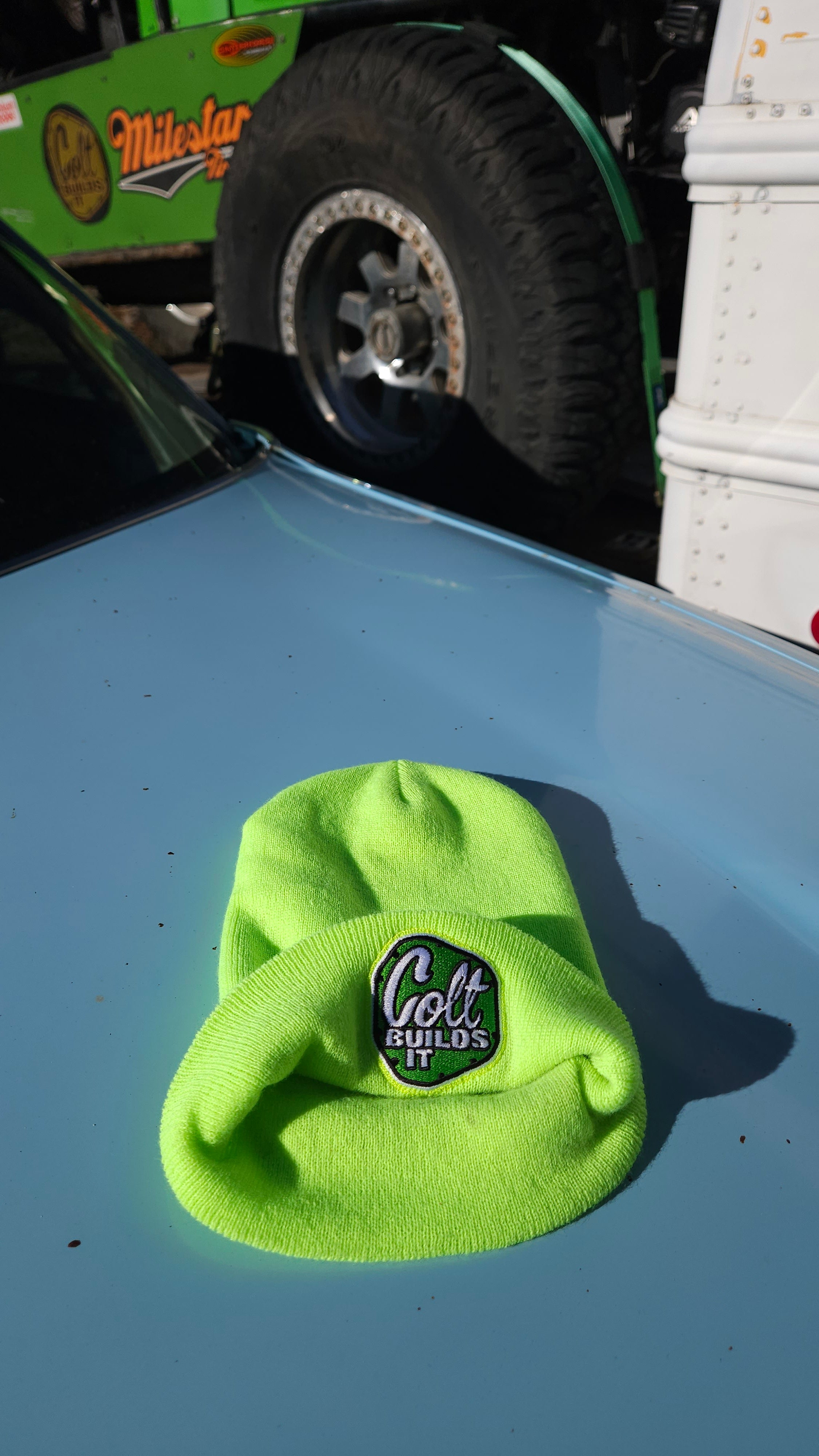 Colt Builds It Green Cuffed Beanie – Cold Weather Trail Beanie