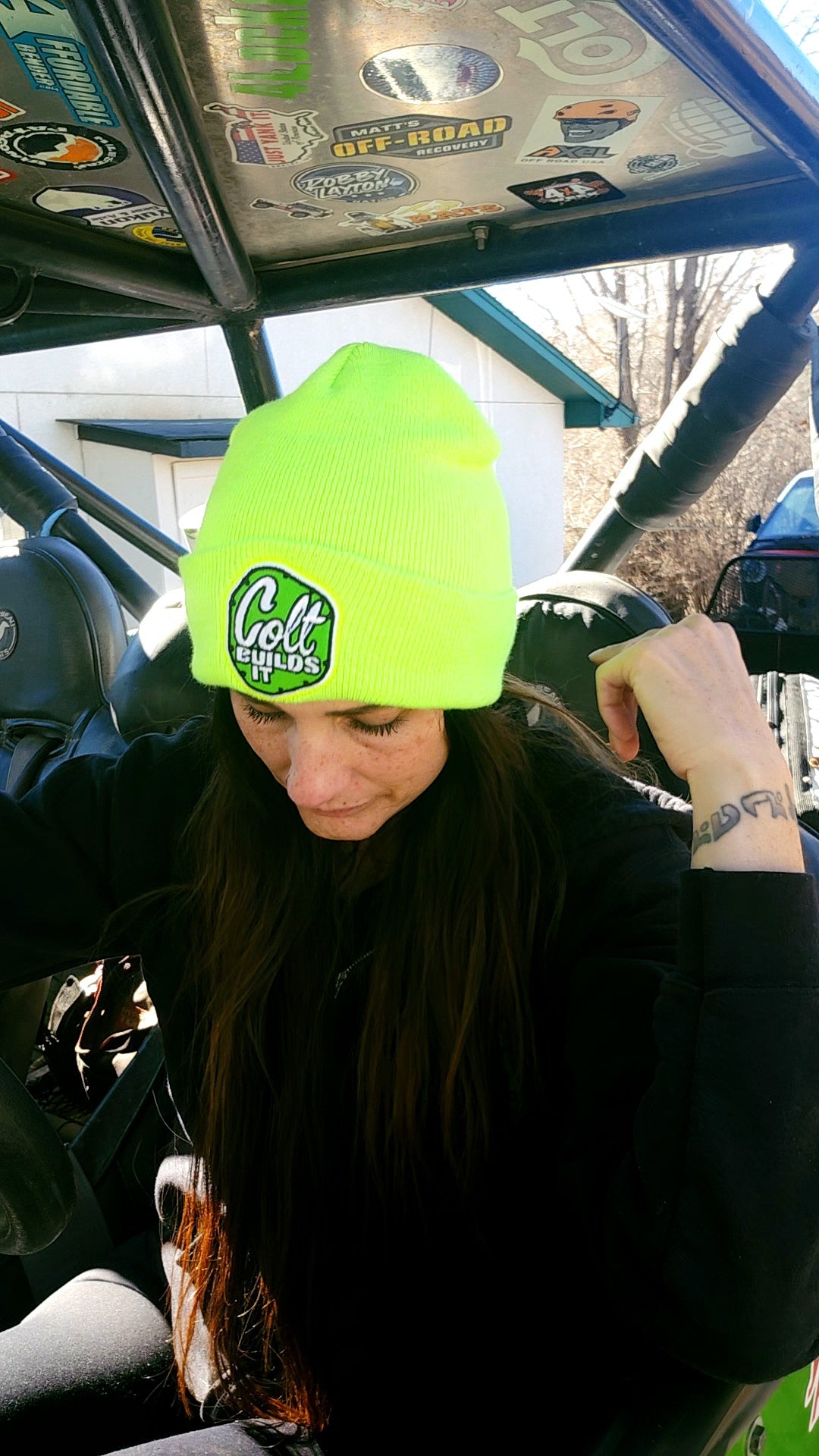Colt Builds It Green Cuffed Beanie – Cold Weather Trail Beanie